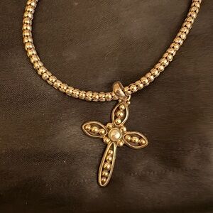 Silpada Designs sterling silver Cross Pendant and Popcorn Chain